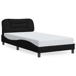 vidaXL Cadre de lit sans matelas Hvar noir 100x200 cm tissu