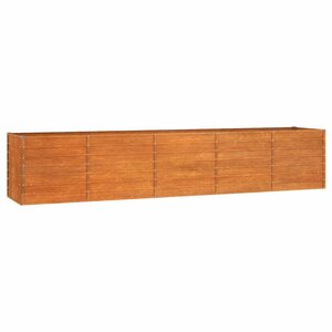 vidaXL Lit surélevé de jardin rouillé 400x80x77 cm acier corten