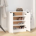 vidaXL Armoire à chaussures Blanc 59x35x70 cm Bois d'ingénierie
