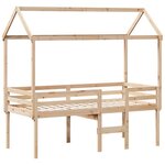 vidaXL Lit haut sans matelas 90x200 cm bois de pin massif
