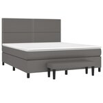 vidaXL Sommier à lattes de lit avec matelas Gris 180x200 cm Similicuir