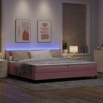 vidaXL Lit à ressort LED avec matelas Rose 200 x 200 cm Velours