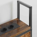 vidaXL Headboard de Rangement avec Station de Charge Chêne fumé 140 cm