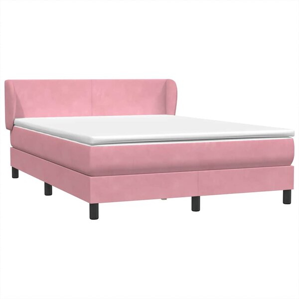 vidaXL Sommier à lattes de lit avec matelas rose 140x220 cm velours