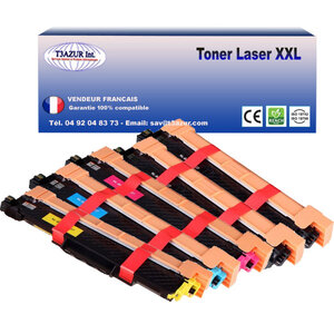 5 Toners compatibles avec TN247 pour Brother HL-L3210CW  HL-L3230CDW  (Noir+Couleur) - 3000 pages + 2300 pages  - T3AZUR