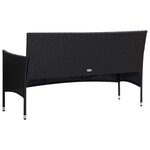 vidaXL Salon de jardin 5 Pièces avec coussins résine tressée noir