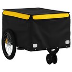 vidaXL Remorque de vélo noir et jaune 30 kg fer