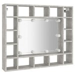 vidaXL Armoire de miroir avec LED Gris béton 91x15x76 5 cm
