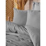 Parure de lit - housse de couette 220 x 240 + 2 taies d'oreiller 60 x 60 coton renforcé - Gris