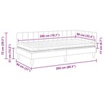 vidaXL Cadre de lit d'angle avec matelas Noir 90 x 200 cm Velours