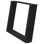 vidaXL Pieds de table basse en U  2 pièces  noir  60 x (42-43) cm  acier