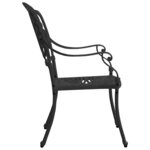 vidaXL Chaises de jardin lot de 2 Aluminium coulé Noir