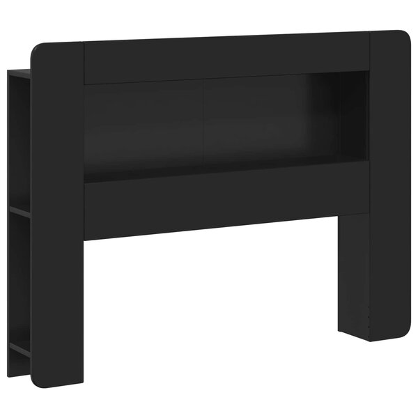 vidaXL Cabinet de Tête de Lit avec stockage Noir Bois d’ingénierie