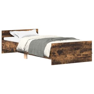 vidaXL Cadre de lit avec tête de lit Chêne fumé 80 x 200 cm