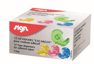 12 dévidoirs escargot sign coloris assortis transparents colorés carpentras sign