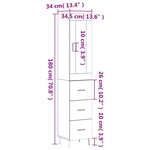 vidaXL Buffet haut Chêne fumé 34 5x34x180 cm Bois d'ingénierie