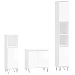 vidaXL Ensemble de meubles de salle de bain 3 Pièces blanc brillant