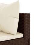vidaXL Salon de jardin avec coussins 7 Pièces marron résine tressée