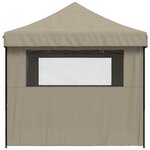 vidaXL Tente de réception pliable escamotable 4 parois latérales taupe