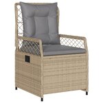 vidaXL Chaises inclinables de jardin lot de 2 beige résine tressée