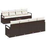 vidaXL Ensemble de Canapés de Jardin 9 Pièces avec Coussins Marron Poly Rattan