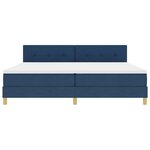 vidaXL Lit à ressorts avec matelas Bleu 200 x 200 cm tissu
