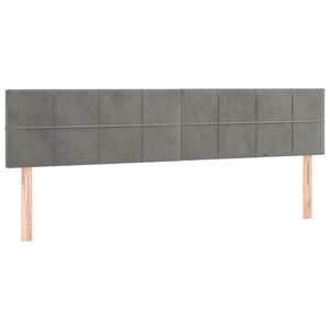 vidaXL Têtes de lit 2 Pièces Gris clair 100x5x78/88 cm Velours