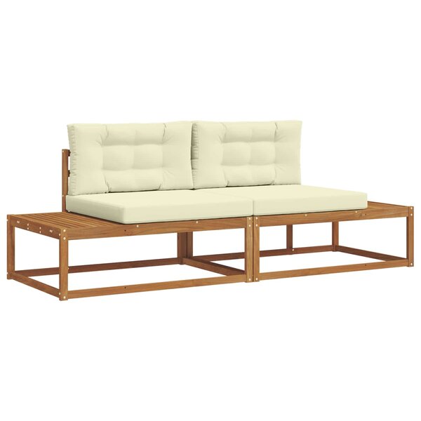 vidaXL Ensemble de canapés d'extérieur avec coussin Naturel et Crème
