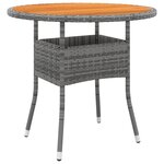 vidaXL Mobilier à dîner de jardin 3 Pièces Résine tressée Gris