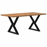 vidaXL Table à manger marron clair bois de chêne massif rectangulaire