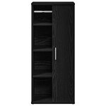 vidaXL Meuble de salle de bain avec porte-rouleau noir 39x22x90 cm