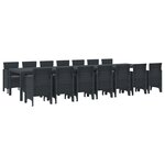 vidaXL Ensemble de salle à manger pour jardin 15 Pièces Anthracite