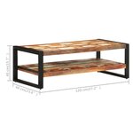vidaXL Table basse 120x60x40 cm Bois de récupération solide