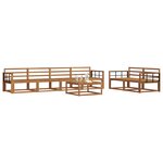 vidaXL Ensemble de canapés d'extérieur 7 Pièces Naturel