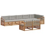 vidaXL Ensemble de canapés d'extérieur 8 Pièces Gris Naturel et Clair
