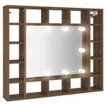 vidaXL Armoire à miroir avec LED Chêne marron 91x15x76 5 cm