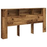 vidaXL Armoire de tête de lit vieux bois 200x18 5x102 5 cm