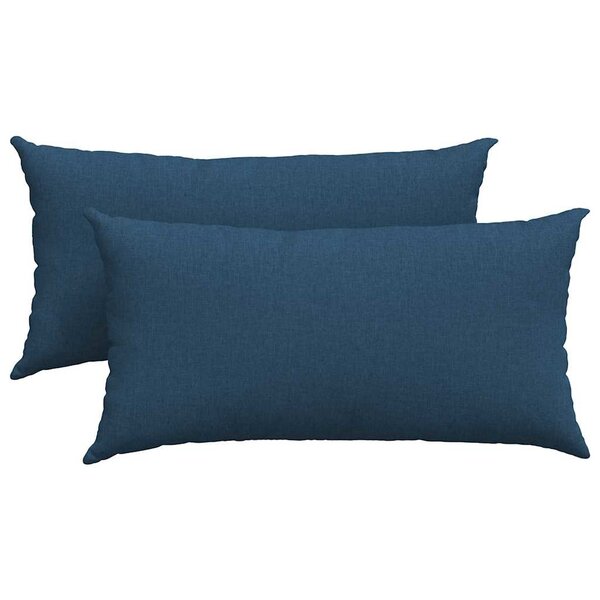 vidaXL Coussins de canapé 2 pc tissu Bleu 80 x 40 cm