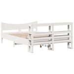 vidaXL Cadre de lit avec tête de lit blanc 135x190 cm bois pin massif