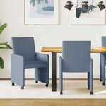 vidaXL Chaises de Salle à Manger avec Roues 2 Pièces Bleu 57 x 66 x 94 cm
