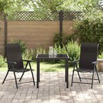 vidaXL Ensemble de salle à manger pour jardin 3 Pièces Noir café