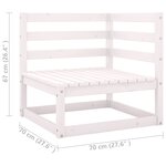 vidaXL Salon de jardin 12 Pièces avec coussins Blanc Bois de pin massif