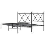 vidaXL Cadre de lit métal avec tête de lit noir 140x190 cm