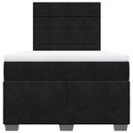 vidaXL Sommier à lattes de lit avec matelas Noir 120x200 cm Velours