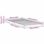 vidaXL Cadre de lit surélevé Marron 100 x 210 cm Bois massif en pin