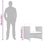 vidaXL Canapé de jardin avec coussins Noir Résine tressée