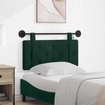 vidaXL Tête de lit suspendue Avec lumière LED Vert foncé Velours