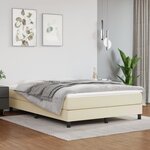vidaXL Lit à sommier tapissier avec matelas Crème 140x200cm Similicuir