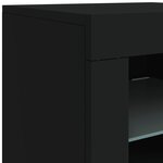 vidaXL Buffet avec lumières LED noir 202x37x67 cm
