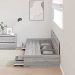 vidaXL Cadre de lit Gris Sonoma 90 x 200 cm Bois d'ingénierie